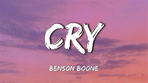 cry on youtube|cry song by benson boone.